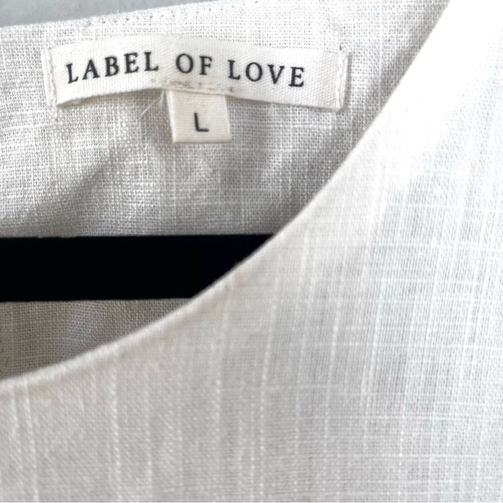 Label of Love Australia Linen Blend Dress L | Lagenlook Boho Coastal Midi Tank - Picture 3 of 9